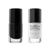 BMC 2pk Nail Stamping Lacquers - Creative Art Polish Collection - Bam! White   Straight Up Black