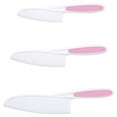 thumbnail image 1 of Fruits Slicer Plastic Kids Vegetable Cakes Cutlery Bread Lettuce Salad Cooking Tableware, Pink, 3Pcs, 1 of 6