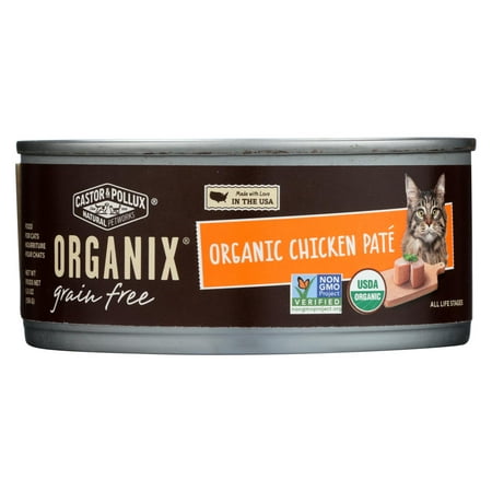 Castor And Pollux Organic Cat Food - Chicken Pate - Case Of 24 - 5.5