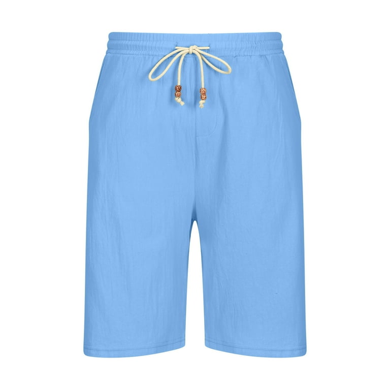 Mens Shorts Dress Drawstring Cotton Blend Bermuda Shorts Mens