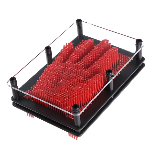 Funny 3D Clone Hand Mode Pin Art Kids Educational Toys Plastic Square Handprint Red Size M