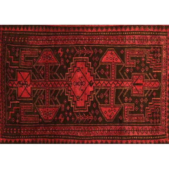 Ahgly Company Indoor Rectangle Persian Orange Traditional Area Rugs, 5' x 8'