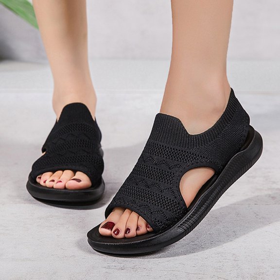 Vedolay Platform Sandals Sandals for Women Comfy Orthotic Anti-Slip Breathable Platform Wedge Sandals,Gray 7