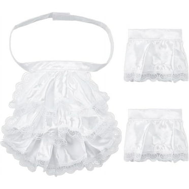 Lace Cloth Oversleeves False Puff Sleeves White 275x105x1mm & 255x180x2mm