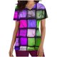 thumbnail image 1 of Vestido Corto para las Mujeres con Cuello en V Imprimir Manga Corta Bolsillo Enfermera Top, Poliéster Ligero para el Hogar Diario Y Desgaste Casual, 1 of 1