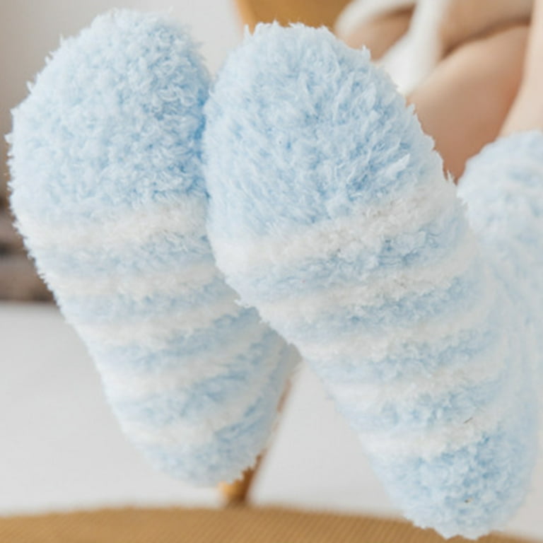 Sunjoy Tech Plush Slipper Socks Women - Colorful Warm Fuzzy Crew Socks Cozy  Soft for Winter Indoor - 1 Pair 