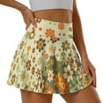 thumbnail image 5 of Yuyamidu Colorful Flowers Tennis Skirts for Women High Waisted Athletic Skort Built-in Shorts with Pockets Breathable Women's Golf Skorts Casual Travel Vacation Skirt Size 2XL, 5 of 7