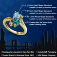 thumbnail image 2 of Gem Stone King 18K Yellow Gold Plated Silver Mercury Mist Mystic Topaz London Blue Topaz and White Diamond Ring for Women (1.98 Cttw, Heart Shape 6MM, Gemstone Birthstone, Size 7), 2 of 6