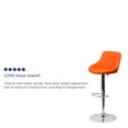 thumbnail image 5 of BizChair 2 Pk. Contemporary Orange Vinyl Bucket Seat Adjustable Height Barstool with Diamond Pattern Back and Chrome Base, 5 of 14