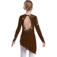 thumbnail image 2 of iixpin Kids Girls Sparkly Lyrical Dance Dress Figure Ice Skating Ballet Skirted Leotard Competition Dancewear Brown 6, 2 of 6