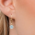thumbnail image 3 of Gem Stone King 14K Yellow Gold Sky Blue Topaz Earrings for Women | 2.00 Cttw | Gemstone November Birthstone | Round 6MM, 3 of 6
