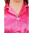 thumbnail image 3 of WIBACKER 3-14T Pajamas Set for Kid Baby Boy Girl Long Sleeve Button Down Silk Sleepwear Loungewear Set Gifts, 3 of 8