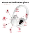thumbnail image 3 of RCA Wave-55 Bluetooth Headphones, 40H Playtime, Hi-Res Audio, White, 3 of 4