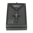 thumbnail image 5 of Men's Black Diamond Accent Black Finish Stainless Steel Cross Pendant 24" Necklace, 5 of 5