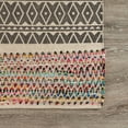 thumbnail image 6 of Laddha Home Designs 3' x 5' Gray and Red Geometric Chindi Handmade Rectangular Area Throw Rug, 6 of 7