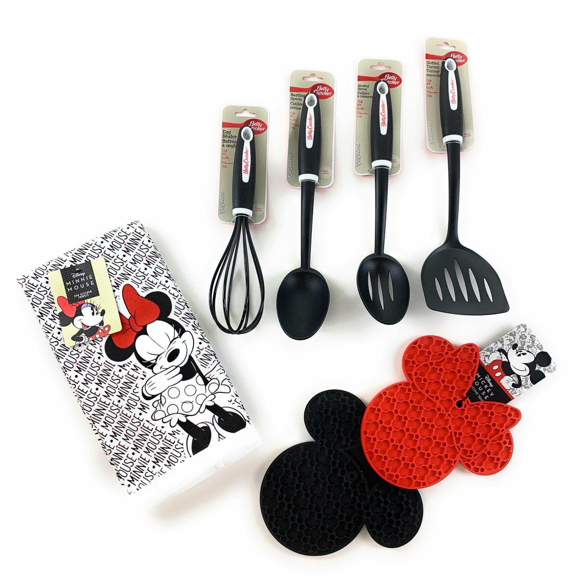 Disney Mickey & Minnie Mouse 2 Pc Silicone Whisk Set Spring NEW 