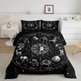thumbnail image 2 of Homewish Twelve Constellations Full Size Comforter Sets, Boho Astrology Horoscope Bedding Comforter Set, Black Reversible 3 Pieces, 1 Comforter and 2 Pillowcases, 2 of 6
