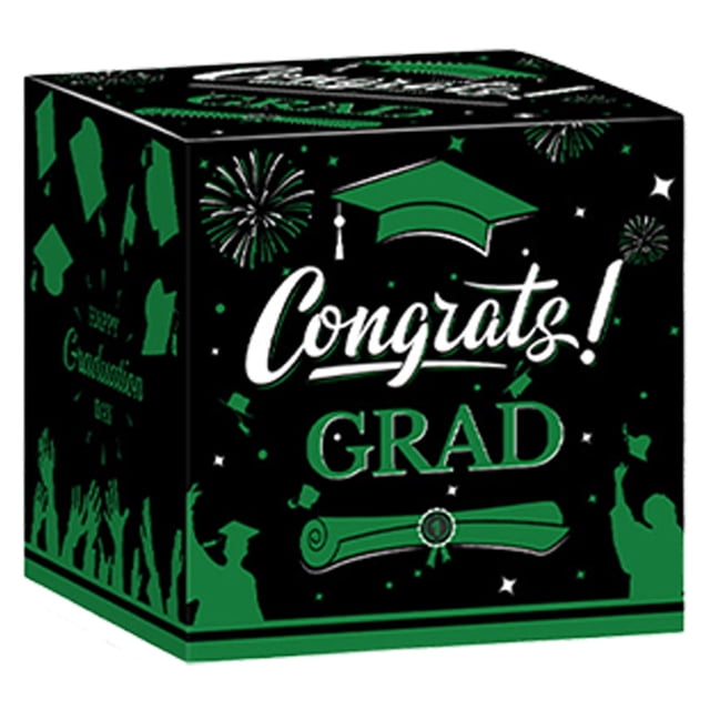Graduation Card Box Holder Congrats Grad Foldable Cardboard Box for Graduation Decoration and Grad Parties Decor Graduation Party Decor Festive Decorations Decorative Party Items Ornament
