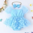 thumbnail image 2 of Otqutp Toddler Bodysuit Boys Girls Casual Short Sleeve Butterfly Tube Dress Romper Jumpsuit Bodysuits 0 to 24 Months Clothes, 2 of 9