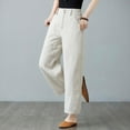 thumbnail image 3 of Kureaily Pants Waist Elastic Band Balloon Linen Loose Casual Women Summer Work Casual Pants, 3 of 5