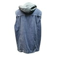 thumbnail image 6 of CALAFEBILA Womens Denim Jacket Womens Fall Fashion 2023 Mid-Length Jean Jacket Sleeveless Single-Breasted Oversized Denim Jacket With Pockets, 6 of 8