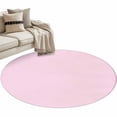 thumbnail image 2 of Pure Pink Round Area Rug 3.3 FT, Non Slip Small Entryway Kitchen Mat, Simple Solid Color Washable Soft Circular Rug Non-Shedding Door Mat for Bathroom Playroom Kids Room, 2 of 9
