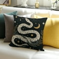thumbnail image 3 of Creowell   Snake Throw Pillow Covers Sun and Moon Cushion Covers Moth Sugar Skull Pillow Covers for Sofa Bed Galaxy Starry Sky Butterfly Animal Pillow Inserts Not Included Black 18x18in, 3 of 5