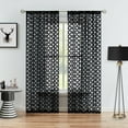 thumbnail image 7 of Junvictex Rod Pocket Floral Black Lace Sheer Drapes Knitted Botanical Leaf Curtains for Living Room,52"Wx84"L,2 Panels, 7 of 7