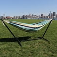 thumbnail image 3 of Bliss Hammocks Double Hammock w/ Space Saving 9ft. Stand & Premium Carry Bag - Country Club Stripe, 78" L x 60" W, 3 of 7