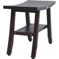 thumbnail image 2 of Banc de Douche / Extérieur en Teck Curviligne Compact avec Étagère Finition Marron, 2 of 3