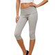 thumbnail image 1 of Pantalones capri de mujer de tiro bajo con cintura plegable, color liso, corte ajustado y estilo cropped., 1 of 9