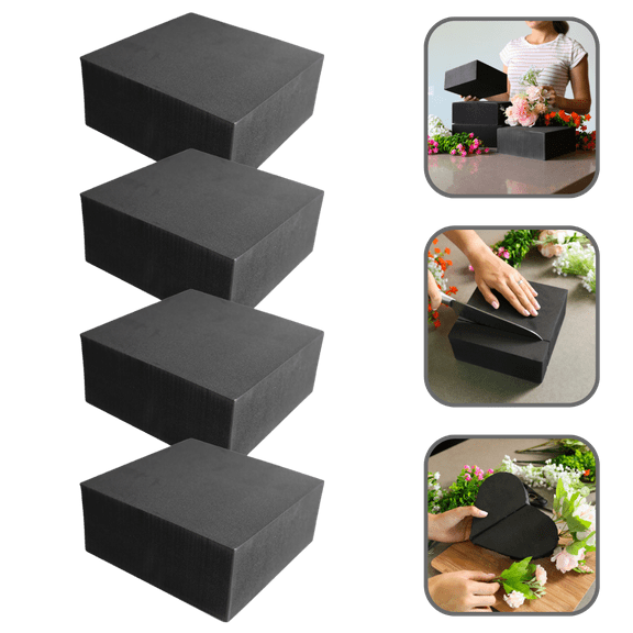 XCEL Floral Foam Block Unlike Any Other - Reusable Floral Blocks Flower Foam for Artificial Flower Arrangements (Black - 3" x 3" Round (10 Pack)