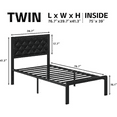 thumbnail image 2 of Twin Bed Frame with Headboard PU Leather Upholstered Bed Frame Platform,All Metal Slats Support Platform Bed Frame with Storage Space,Easy Assembly,Noise Free,No Box Spring Needed,Black, 2 of 4