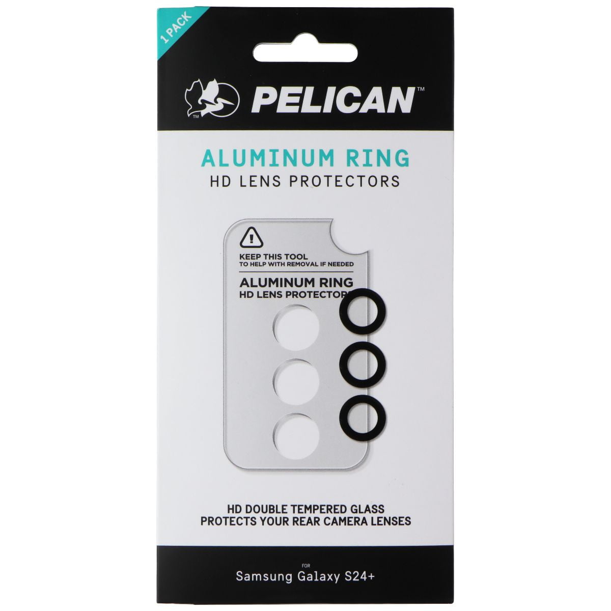 Pelican Samsung Galaxy S24 Plus Aluminum Ring Lens Protector - Black