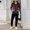 01 Coffee, variant on YueHuiYing Men's Casual Loose Printed Pocket Zipper Drawstring Long Pants Sweatshirt Long Sleeve Hooded Set