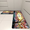 thumbnail image 7 of 2 Pieces Kitchen Rugs, Colorful Dreamy Tree Kitchen Mats for Floor, Cushioned Waterproof Non-Slip Foam Mat for Laundry, Office, Bathroom, Hallway, 47"x17"+29"x17", 7 of 7