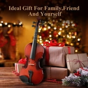 Extra Save More Eastar Kids & Adults 4/4 Violin Fiddle Set For Beginners with Hard Case, Rosin, Shoulder Rest, Bow, and Extra Strings (Imprinted Finger Guide on Fingerboard)