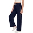 thumbnail image 2 of Girls Baggy Sweatpants Straight Leg Drawstring Athletic Pants Elastic Waist Striped Joggers Loose Soft Stretchy Trousers, 2 of 7