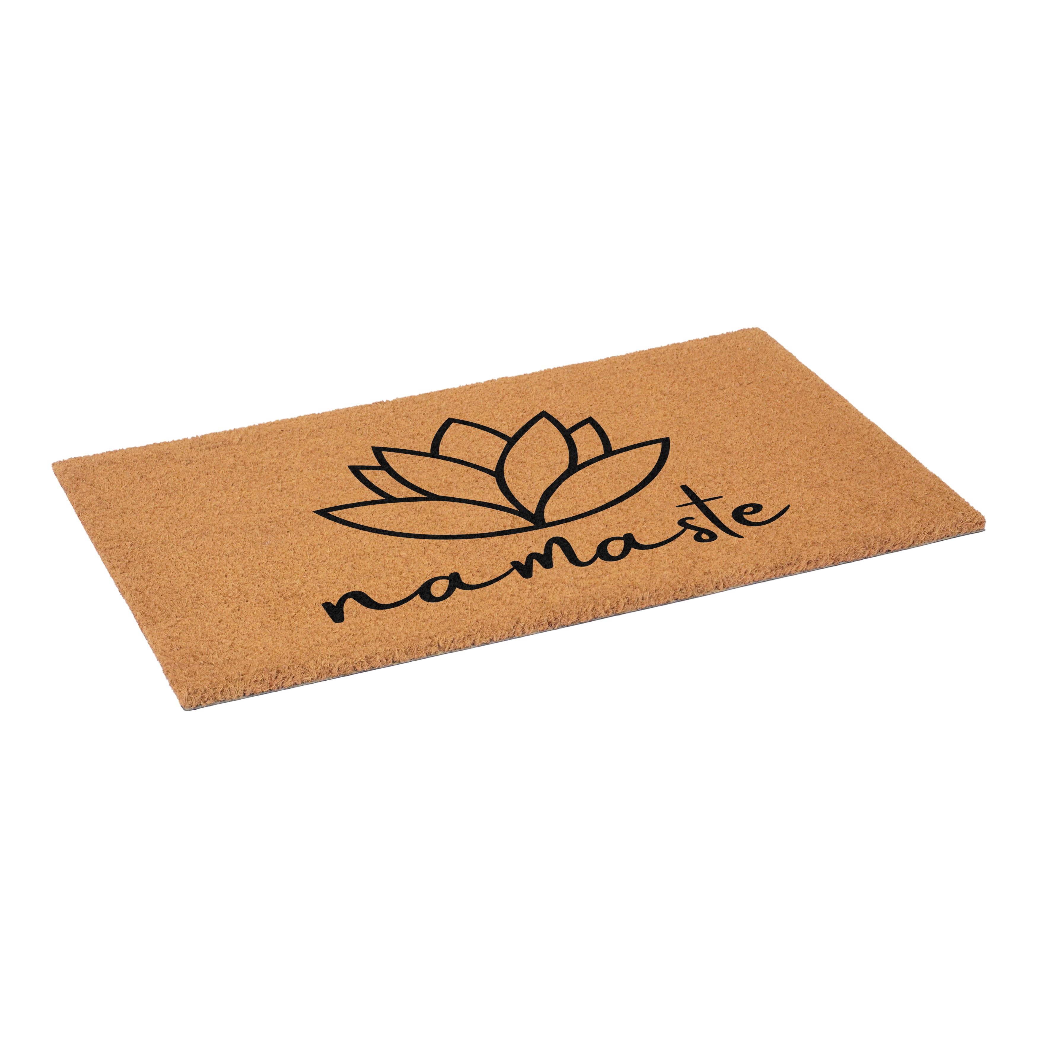 Namaste Lotus Non Slip Vinyl Backing, Front Door Mat, Entryway Door Mat, 17"x29"