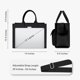 thumbnail image 3 of Bolsa de lona con diseño superior, resistente, para mujer (negra), 3 of 8