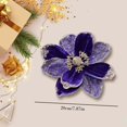 thumbnail image 3 of 1 Pcs Glitter Velvet Christmas Poinsettia Flower,7.87 inch Artificial Velvet Magnolia Flower,Christmas Tree Decoration,Sequined Velvet Poinsettia Flower for Home Table Decorations,Z1-Blue, 3 of 5
