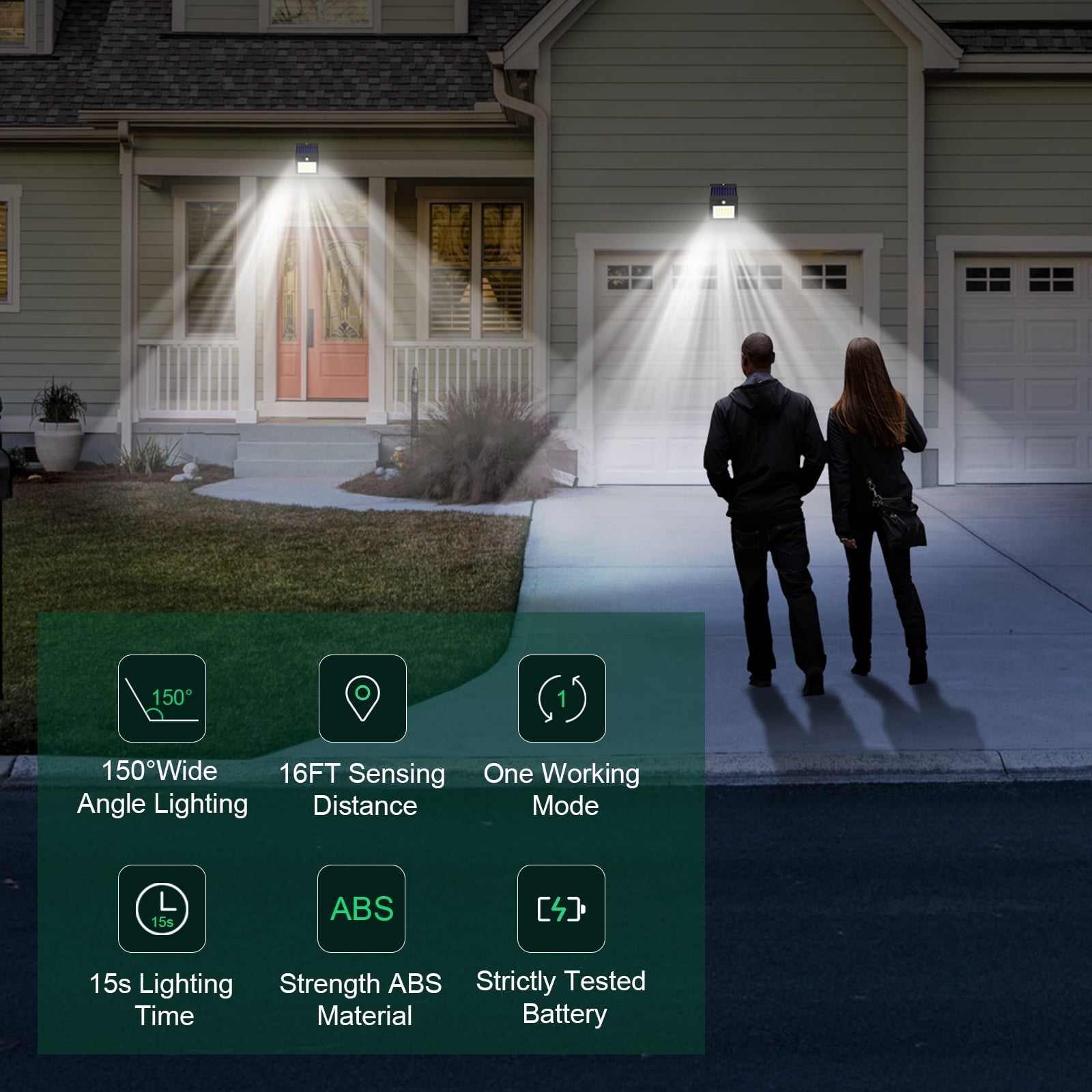 IJIL Solar Outdoor Lights - 30 LED Wireless Waterproof Motion Sensor Outdoor Light for Garden Fence Yard Deck Garage, 4Pack
