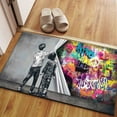 thumbnail image 6 of Banksy Behind the Curtain Rug, Trendy Rugs, Salon Decor Rug, Banksy Child Rug, Graffiti Rug, Dining Room Rug, Gift For The Home,Abstract Rug, 2'x3' - 60x90 cm, 6 of 8