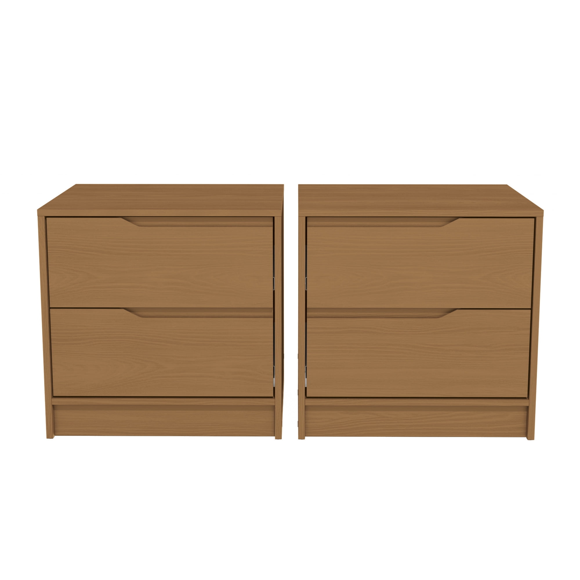 Kappesberg Brooklyn Set of 2 Modern Nightstands with Drawers – Golden Oak, Ideal for Adults & Teens