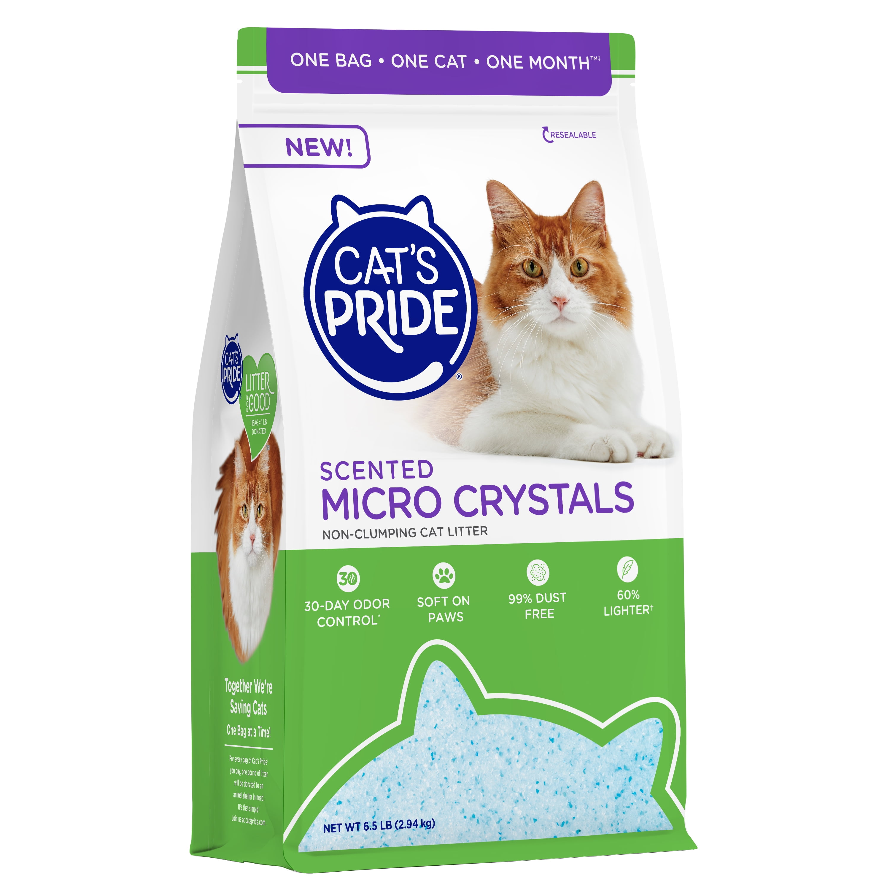 (3 pack) Cat's Pride Scented Micro Crystal Cat Litter 6.5lb Bag