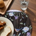 thumbnail image 3 of Spring Flowers Round 13 Inch Placemats Set of 4, Blue Floral Leaves Birds Country Farm Wood Grain HeatResistant Non Slip Place Mats for Dining Table, Wipeable Kitchen Table Mats for Housewarming, 3 of 9