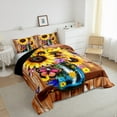 thumbnail image 3 of Castle Fairy Flying Butterflies Bedding Comforter Set 2pcs for Boys Girls,Rustic Yellow Sunflowers Twin Comforter Sets Microfiber,Old Barn Door Breathable Bedding Set,Lightweight Room Decor, 3 of 8