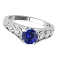 thumbnail image 3 of Mauli Jewels Engagement Rings for Women 1 Carat Halo Unique Design Tanzanite And Diamond Engagement Ring Crafted 4-prong 14k Solid White Gold, 3 of 7