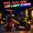 thumbnail image 3 of JoyStone Toddler Tricycle for Ages 1-4 Years, Kids Trike Toddler Bike with Cool Lights, Adjustable Seat & Basket, Red, 3 of 12