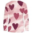 thumbnail image 4 of BVOFAR T-Shirts à Manches Longues Col Rond pour Femmes Imprimé Cœur Mignon Décontracté Grande Taille Tops Confortables 2025, 4 of 5
